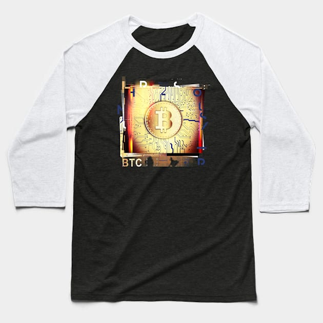 BTC Crypto Bitcoin Baseball T-Shirt by remixer2020